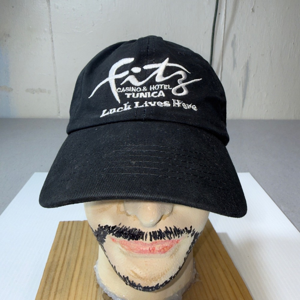 Fitz Casino Tunica Luck Lives Here Black Embroidered Hat Seba Strapback‎ Cap